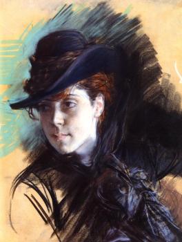 喬瓦尼 波爾蒂尼 Girl In A Black Hat